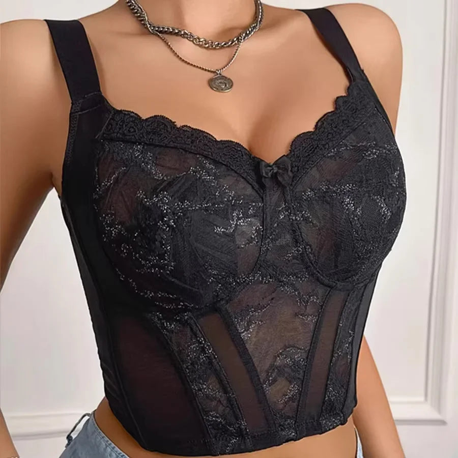 Plus Size Sexy Full Cup Womens Bodysuit Bra Wireless Underwear Long Nine-Button Reduce Side Breast Slim Fit Tops M L XL XXL
